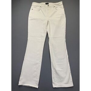 NYDJ Marilyn Straight Leg White Jeans Womens 14 High Rise Lift Tuck Stretch